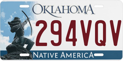 OK license plate 294VQV