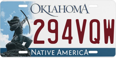 OK license plate 294VQW