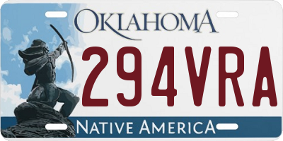 OK license plate 294VRA