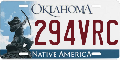 OK license plate 294VRC