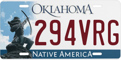 OK license plate 294VRG