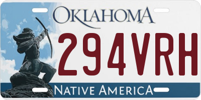 OK license plate 294VRH