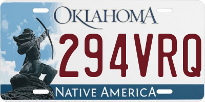 OK license plate 294VRQ