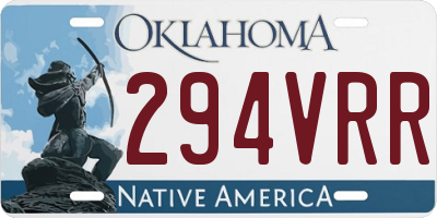 OK license plate 294VRR