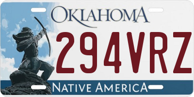 OK license plate 294VRZ