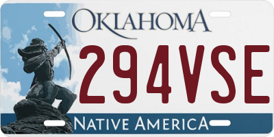 OK license plate 294VSE