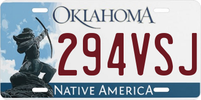 OK license plate 294VSJ