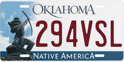 OK license plate 294VSL