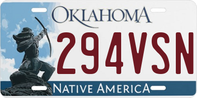 OK license plate 294VSN