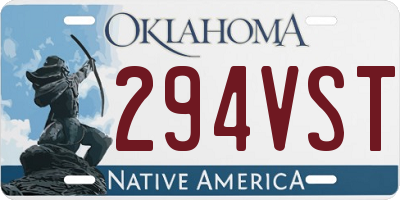 OK license plate 294VST