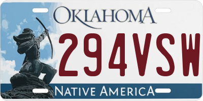 OK license plate 294VSW