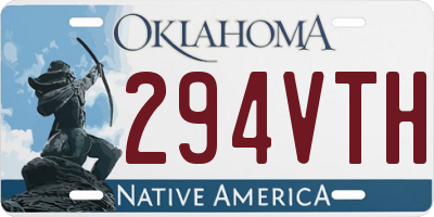 OK license plate 294VTH