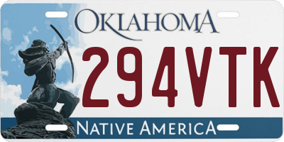 OK license plate 294VTK