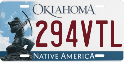 OK license plate 294VTL