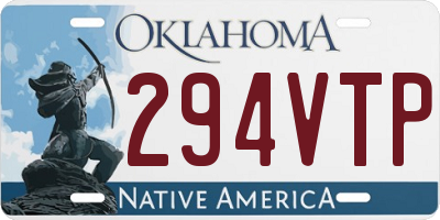 OK license plate 294VTP