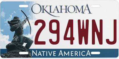 OK license plate 294WNJ
