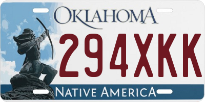 OK license plate 294XKK