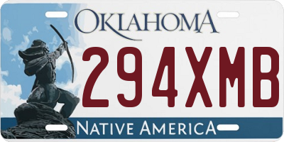 OK license plate 294XMB