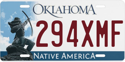 OK license plate 294XMF