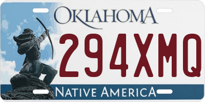 OK license plate 294XMQ