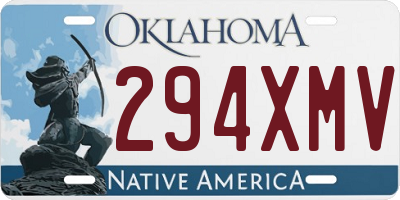 OK license plate 294XMV