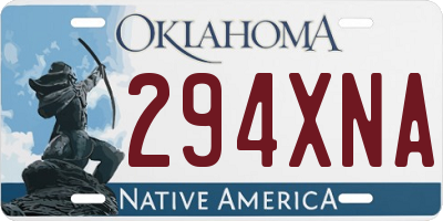 OK license plate 294XNA