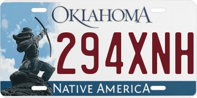 OK license plate 294XNH
