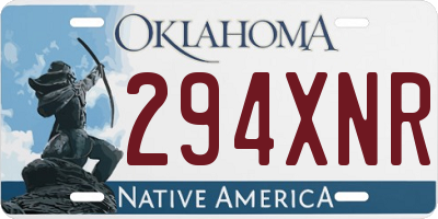 OK license plate 294XNR