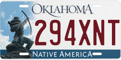 OK license plate 294XNT