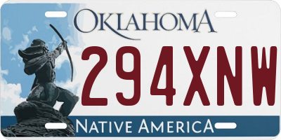 OK license plate 294XNW