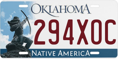OK license plate 294XOC