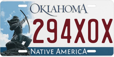 OK license plate 294XOX