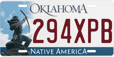 OK license plate 294XPB