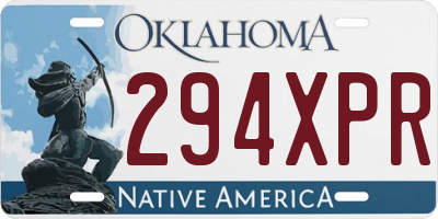 OK license plate 294XPR