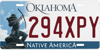 OK license plate 294XPY