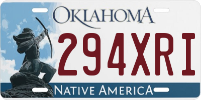 OK license plate 294XRI