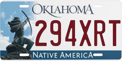 OK license plate 294XRT