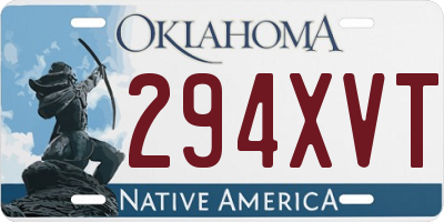 OK license plate 294XVT