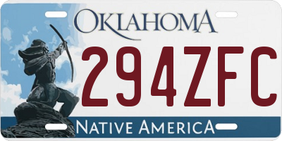 OK license plate 294ZFC