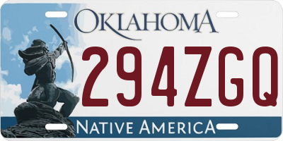 OK license plate 294ZGQ