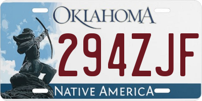 OK license plate 294ZJF