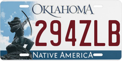 OK license plate 294ZLB