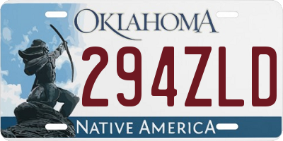 OK license plate 294ZLD