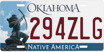OK license plate 294ZLG
