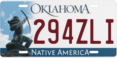 OK license plate 294ZLI