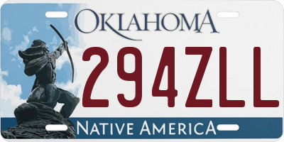 OK license plate 294ZLL