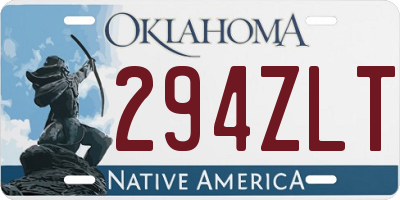 OK license plate 294ZLT