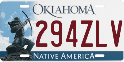 OK license plate 294ZLV