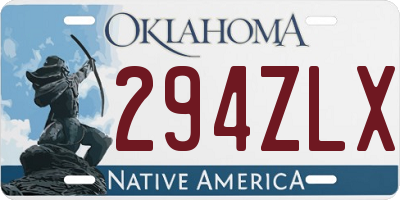 OK license plate 294ZLX