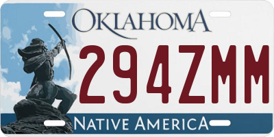 OK license plate 294ZMM